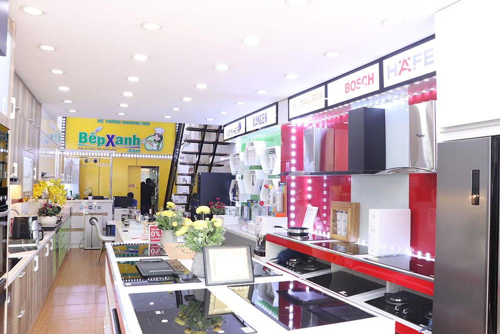 Kết quả hình ảnh cho showroom malloca bếp xanh